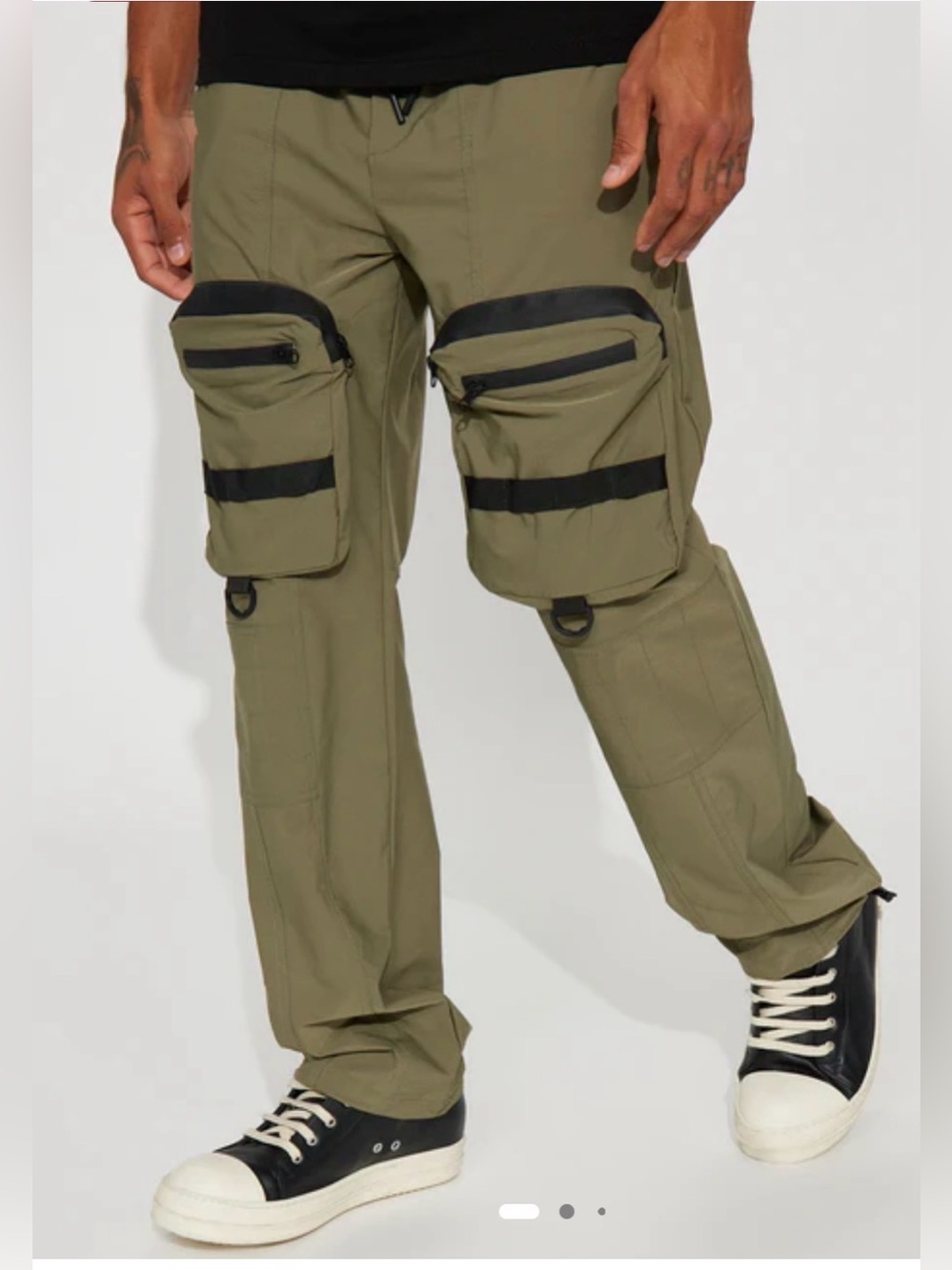 American Stitch Nylon Cargo Pants Olive Green Medium NWT Techwear Gorpcore